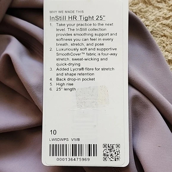 Lululemon Instill High-Rise Tight 25" in Violet Verbena NWT - Picture 6 of 6